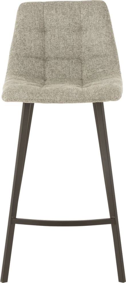 J-Line barstoel Stephane - textiel/metaal - grijs - 2 stuks