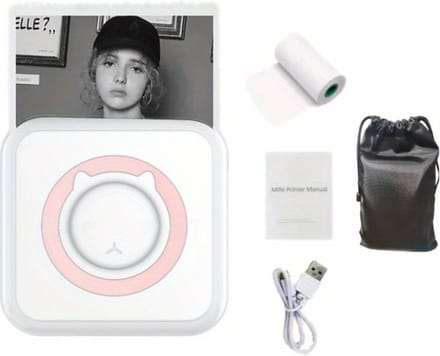 Livano Mini Printer - Pocket Printer - Mobiele Fotoprinter - Voor Mobiel - Draadloos - Roze