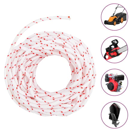 vidaXL - Trekkoord - startkoord - wit - en - rood - Ø4 - mm - 10 - m - nylon