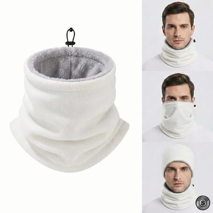Sorprese Luxe Thermische Nekwarmer - Col Sjaal - Dubbele Fleece Voering - Dames & Heren - Extra Warm - One Size - Wit
