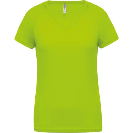 PROACT® Dames sport-t-shirt V-hals PA477 - Lime - M