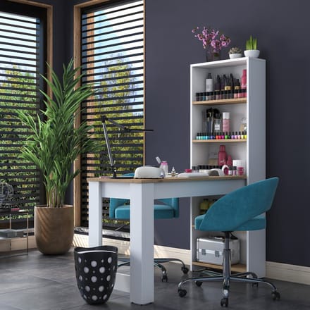 Skye Decor, Kaptafel, BJ113 - 2621, Gemelamineerde spaanplaat, Walnoot & Wit, 120 x 53,8 x 153,6 cm