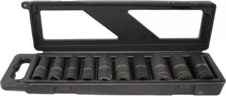 1/2'' Lange en extra dunne zeskant krachtdoppen set 10-delig