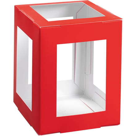 Lantaarn  blanco "Vierkant" - Rood