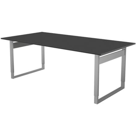 Vergadertafel Atwork antraciet 200x100cm verstelbaar