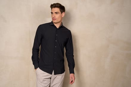 District Indigo Overhemd Pique Performance Zwart (7.31.025.780 - 020)