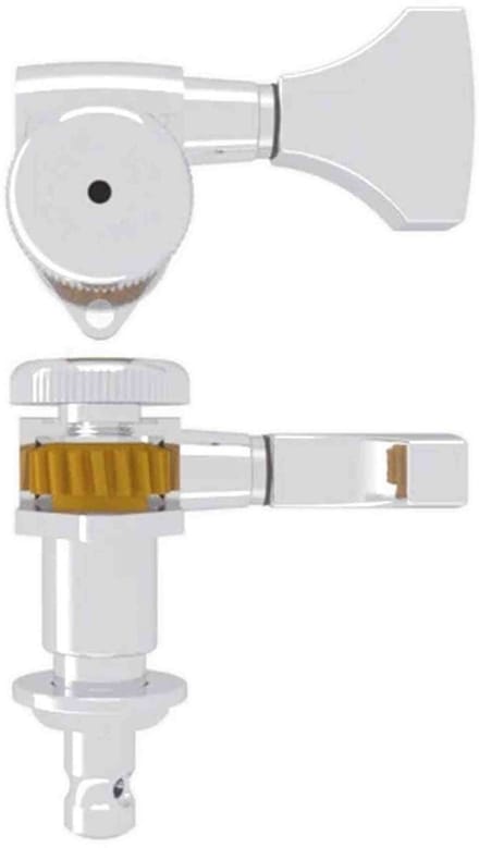 Hipshot HS6GL0C-21 Guitar tuner, Grip-Lock open, 21.0mm (0.827) post height, bass side, chroom