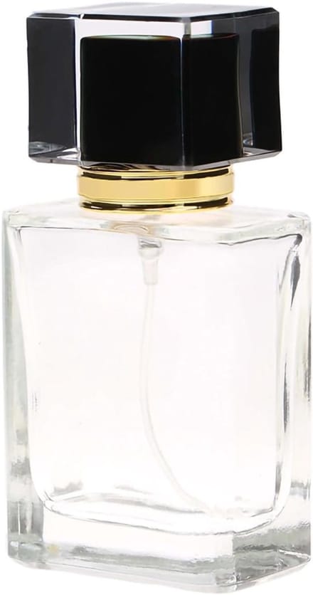 Lege 50 ml parfumfles met hervulbare spraypomp, draagbare parfumatomizer in zwart met metalen afwerking