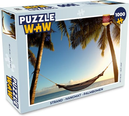 Puzzel Strand - Hangmat - Palmbomen - Legpuzzel - Puzzel 1000 stukjes volwassenen