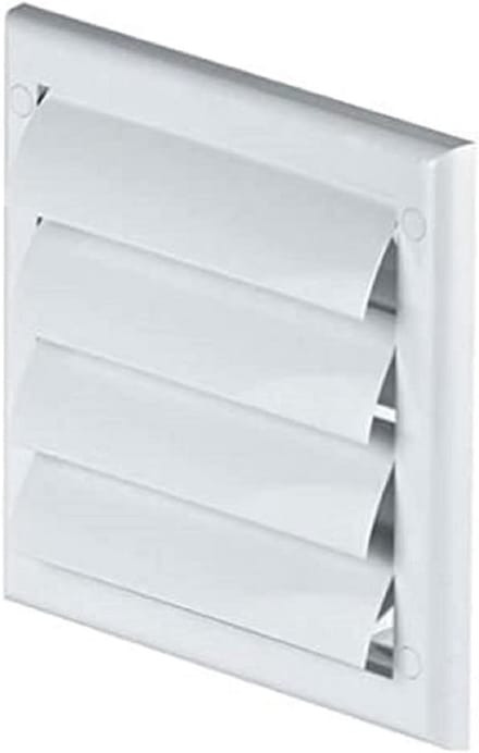 Ventilatierooster met lamellen - Afsluitrooster terugslagklep - Ruimtes ventileren - Geïntegreerd insectennet - Ø 100 mm - Wit