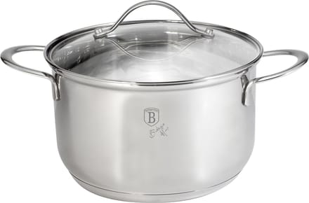BerlingerHaus RVS pan 18x11 glas deksel