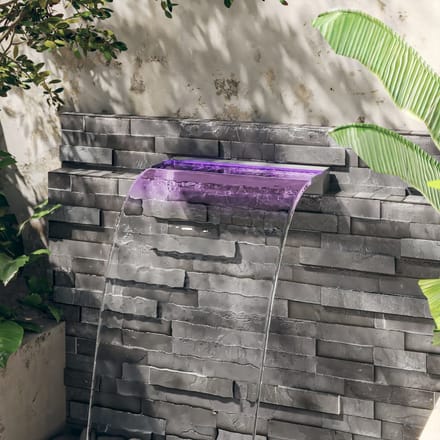 vidaXL - Watervaloverlaat - met - RGB - LED's - 60 - cm - roestvrij - staal