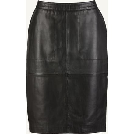 By-Bar Basic Leather Skirt Black Maat: M | Leren rokken Outlet | Dames | Zwart