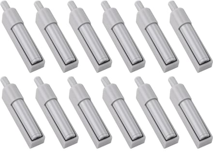 Deurbuffer - 12 stuks - Druksnappers - Deurdemper - Deursluiter - Softclose deurdempers - Meubeldeurdemper - Grijs