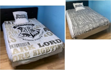 Harry Potter - Dekbedovertrek - 140x200Cm - Eenpersoons - Wit – Polyester