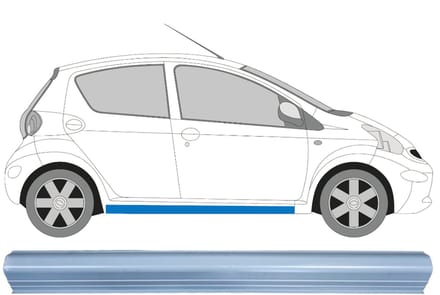 Reparatie dorpel voor Citroen C1 2005-2012 / Links = Rechts (symmetrisch)