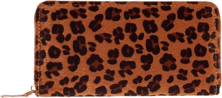 Portemonnee bruin met luipaardprint - 20x11cm