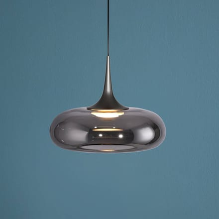 SCHÖNER WOHNEN LED hanglamp Posh 1-lamp, rookglas, 3.000 K