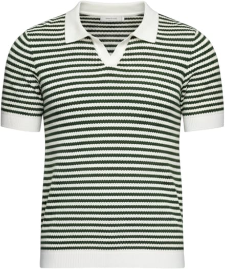 OMBRE Polo - Slim Fit - Viscose - Korte Mouw Olijf S