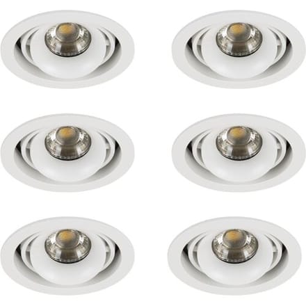 KS Verlichting Inbouwspot Bjorn 1 Rond wit set 6 stuks