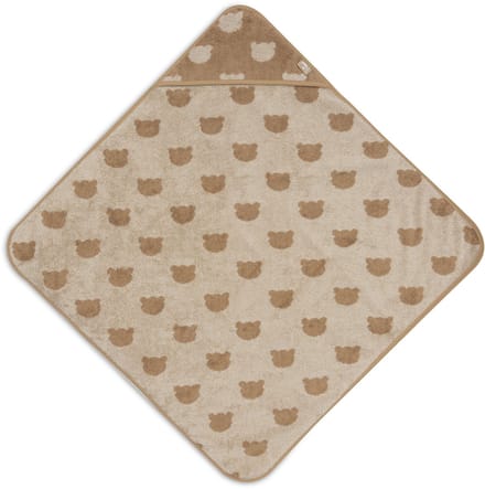 Jollein Badcape Baby - Jersey / Badstof - 75x75 cm - Jacquard - Teddy Bear