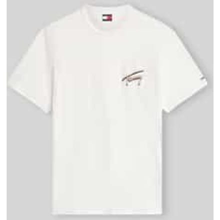 Tommy Hilfiger Relaxed Novelty Ss Tee Ancient White Größe: XL | Bedruckte T-Shirts Outlet | Herren | Weiß