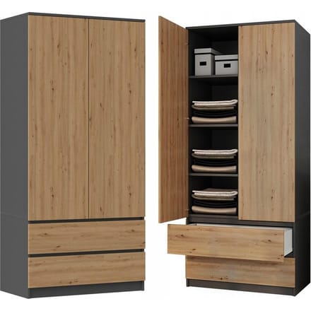 Malwa SS-90 ANTRACIET ARTISAN Kledingkast