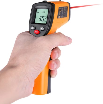 Digitale thermometer - Infrarood thermometer - met Laserpointer - Warmtemeter - Bereik -50 °C tot +380 °C – geel