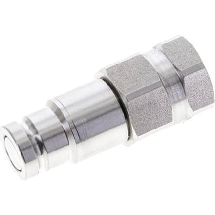 RVS DN 10 Vlakdichtende Koppeling Insteeknippel G 1/2 inch Binnendraad ISO 16028 D 19.7mm