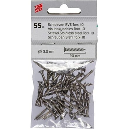 Ellen montage zakjes Schroeven RVS (55 Stuks)