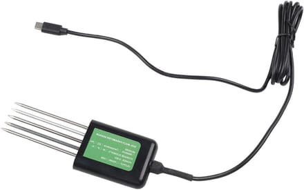 Bodemtester USB Sensor - Grond Analyse - Planten Verzorging - 7-in-1 Metingen - 13 x 6 x 5 cm - Zwart