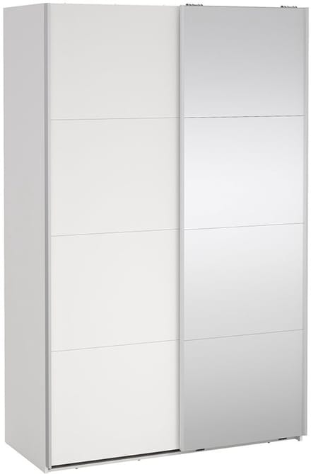 Bergamo schuifdeurkast 2 deuren 140x220cm wit.
