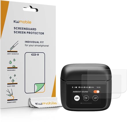 kwmobile screenprotector geschikt voor JBL Tour Pro 3 / Live Pro 3 case -Set van 3 - Schermfolie van TPU - Screen protector voor oordopjes case