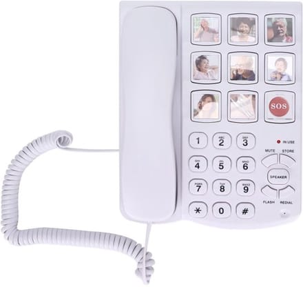 Dailygoody - Fotogeheugen Telefoon - Bedrade Bureautelefoon - Wit