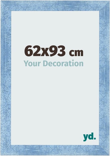 Your Decoration - Fotolijst 62x93 cm - MDF - Helder Blauw Geveegd - Pisa