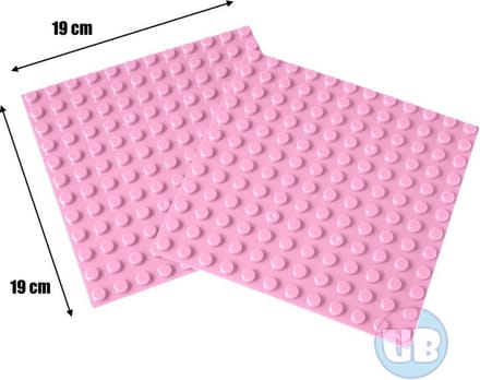 Bouwplaat lichtroze – 19 x 19 cm – 2 stuks