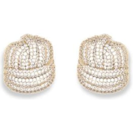 Gold Crystal Knot Earrings