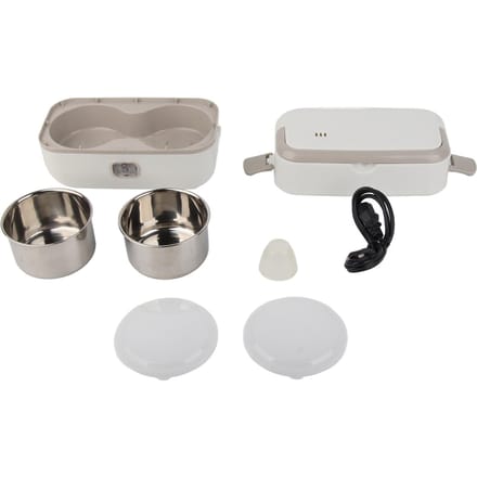 Elektrische Lunchbox 200W Zelfverwarmend Reservering Verwarmen Roestvrijstalen Voering Multifunctioneel L white