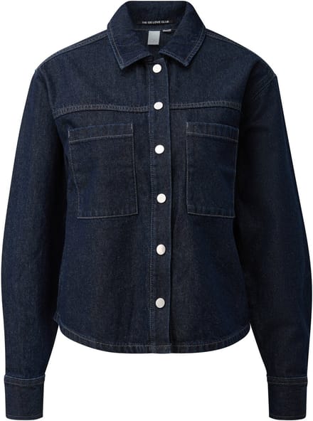 Denejacke met opgestikte zakken voor vrouwen QS