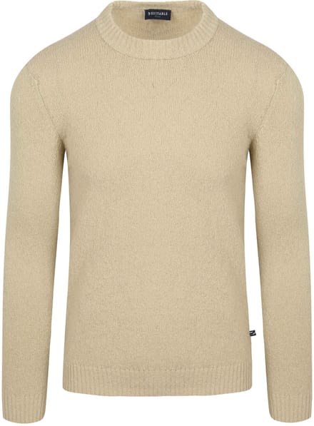 Suitable Pullover Bouclé Beige - Maat M - Heren - Sweater