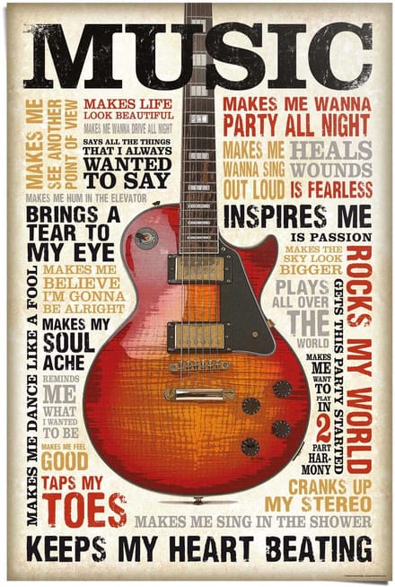 Poster Music is Passion - 91,5 x 61 - Papier - REINDERS