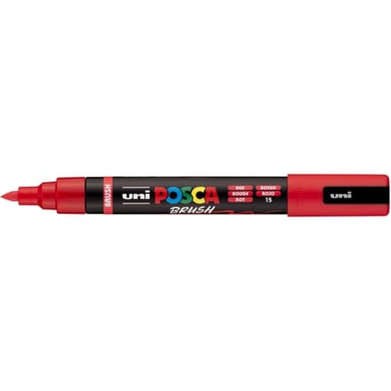 Paintmarker Uni POSCA PC-5BR brushpunt medium rood