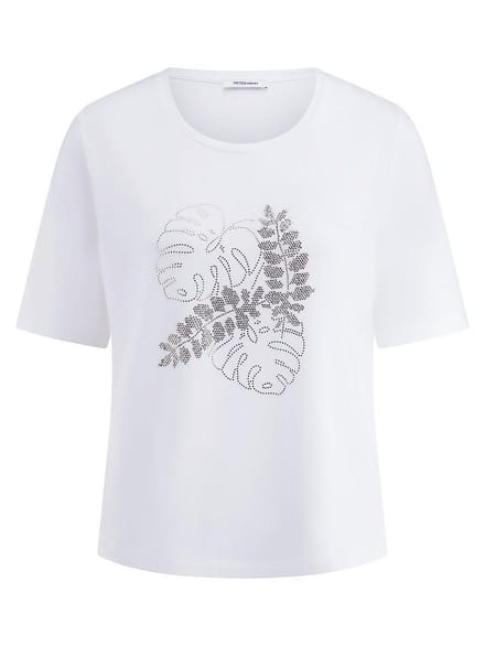 Shirt ronde hals Van Peter Hahn wit