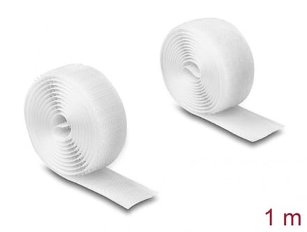 Delock Heavy-duty Hook-and-Loop tape L 1 m x W 20 mm white