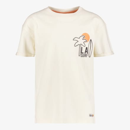 Unsigned jongens T-shirt met opdruk wit - Maat 92