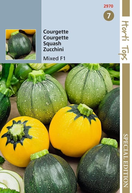 Hortitops zaden - Courgette mixed round F1 1 gram (ca. 11 zdn)