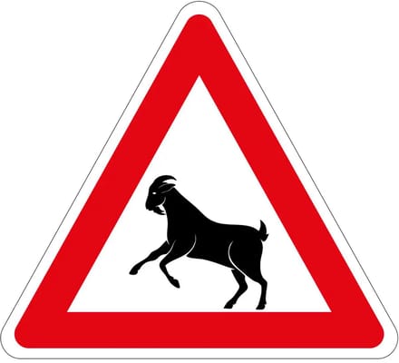Pas op overstekende geiten sticker | 10 cm