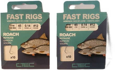 C-tec onderlijnen voorn 2x 10stuks 0.14 haak #12