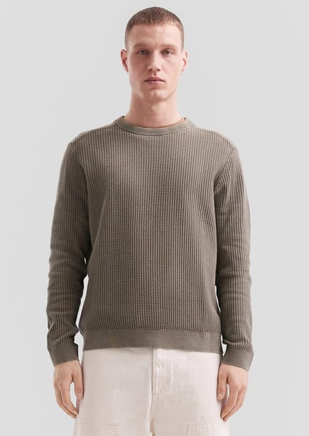 Geweven pullover met gewassen textuurpatroon QS