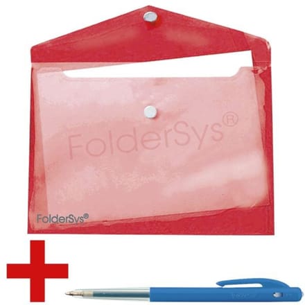 FolderSys documenthoes, A5 liggend, klittenbandsluiting, PP, rood